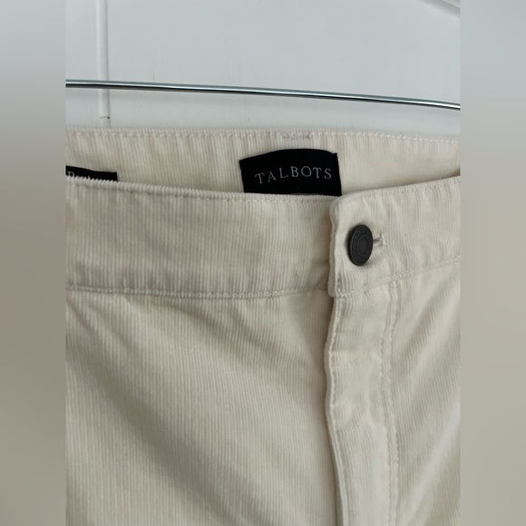 Talbots Corduroy Straight Leg Pant sz 16 Cream - Picture 7 of 14